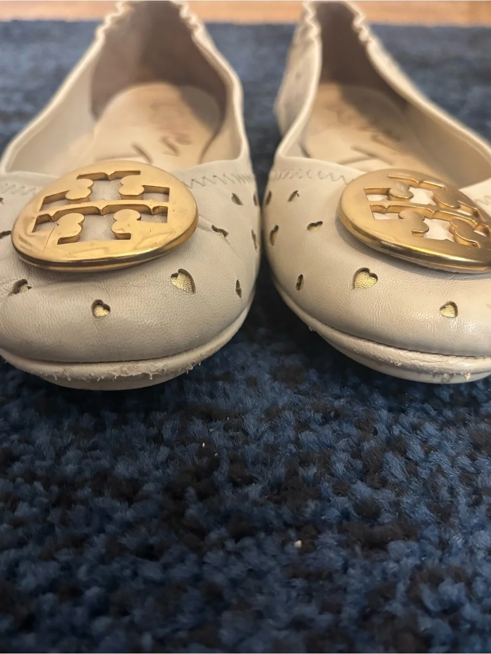 Tory Burch Women's Cream Heart Ballet Flats
